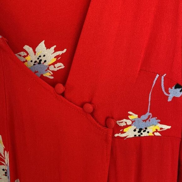 Free People‎ Red Floral Dress - Size S - Picture 3 of 7